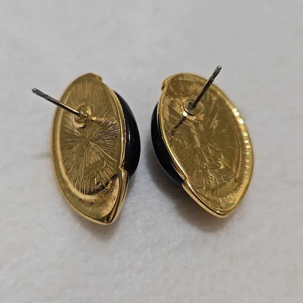 Vintage Black and Gold Earrings